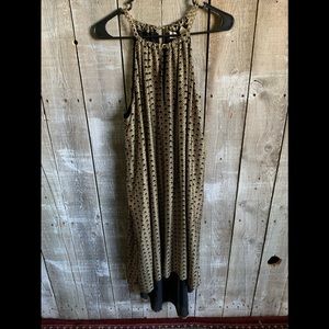 COPY - NWT: MICHAEL KORS GOLD AND BLACK HALTER TOP WITH GOLD ACCENTED JEWELRY C…